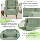 Modern Accent Chair, Upholstered Armchair with Pillow, Teddy Single Sofa Chair with Lounge Seat and Wood Legs Accent Chair for Living Room Bedroom Small Spaces by CozyNest Decor
