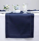 Solino Home Linen Navy Table Runner 108 Inches Long - 100% Pure Linen 14 x 108 Inch Table Runner for Fall, Autumn, Thanksgiving - Classic Hemstitch by CozyNest Decor