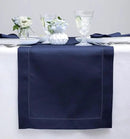 Solino Home Linen Navy Table Runner 48 Inches - Classic Hemstitch, 100% Pure Linen Coffee Table Runner 14 x 48 Inch Ideal for Dresser Tables - Fall, Autumn, Halloween, Thanksgiving by CozyNest Decor
