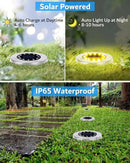 Biling Solar Ground Lights Outdoor 8 Packs, Bright 12 LEDs Solar Lights Outdoor Waterproof, Flat Landscape Lights Solar Powered for Yard Walkway Garden Driveway (Warm White) by GreenHaven Gardens