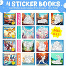 BulbaCraft 4Pcs Sticker Paint Books for Boys - Sticker Books by Number with Superheroes, Sports, Vehicles and Adventures - Coloring Activity for Kids by TinyTreasures Baby Boutique