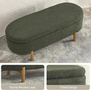 Furniliving 46” Storage Benches, End of Bed Bench with Button-Tufted Large Upholstered Storage Ottoman Teddy Window Bench with Storage Shoe Cabinet Bench, for Bedroom, Entryway, Closet, Green by CozyNest Decor