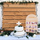 God Bless My First Year Photo Board - 1st Holy Communion Monthly Photos Display,God Bless 1 To 12 Months Photo Wooden Board,Baby Baptism Party Milestone Photos,Wooden Cross Photo Board (God Bless) by TinyTreasures Baby Boutique