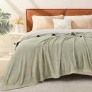 EMME Muslin and Fleece Twin Blanket Reversible - 60"*80" Sage Green Soft Warm Throw Blankets for Couch Bed Picnic Travel Bed by CozyNest Decor