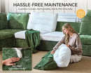 Oversized Modular Sofa Comfy Cloud Couch with Storage, Extra Deep Plush Sectional Sofa Set for Living Room, Covers Washable, Chenille, Olar (Green, 6-seatser with Corner & Ottoman, v-Shaped) by CozyNest Decor
