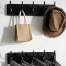 SKOLOO Rustic Wall Mounted Coat Rack, Pine Solid Wood Coat Hook Hanger - 5 Hooks for Hanging Clothes Robes Towels Coats by CozyNest Decor