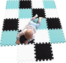 MQIAOHAM® 18 Pieces Puzzle Play Mats, Soft Baby Play Mat, Kids Interlocking Foam Floor Tiles, Toddlers Carpet Playmats G301018-101104108 by TinyTreasures Baby Boutique