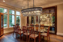 TOCHIC Chandelier for Dining Room 40 inch, Modern Crystal Chandelier for Living Room, Black Kitchen Chandelier Island Lighting, Oval Contemporary Ceiling Light Fixture for Bedroom, Smoke Grey by CozyNest Decor