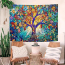 Lunerfex Tree of Life Tapestry Stained Glass Tapestry Wall Decor Tapestries for Bedroom Art Tapestries Wall Hanging for Bedroom Living Room Glass-Tree-02 60"x80" by CozyNest Decor