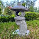 14’’ High Asian Solar-Powered Zen Pagoda Garden Statue LED Light Solar Lamp for Outdoor Japanese Decoration Aesthetic Garden Figurines by GreenHaven Gardens