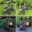 Elephant Statues Garden Decor with LED Solar Lights-Lucky Elephant Mother Gifts for Women, Men or Daughter, Unique Housewarming Gifts and Yard Decoration (Gold) by GreenHaven Gardens