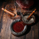 Horseshoe Cigar Coaster Ashtray With A Crystal Whiskey Cigar Glass In A Leather Case by The Wine Savant