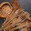 comfoyar Teak Wooden Spoons for Cooking, 10 Pieces Kitchen Cooking Utenails Set with Spatula and Ladle, Heat Resistant Kitchen Cookware for Nonstick Pan by CozyNest Decor