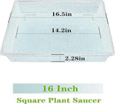 Square Plant Saucer 16 Inch 2 Pack 10 14 16 18 20 Plant Trays for Pots Heavy Duty Plastic Plant Saucers for Indoors Outdoors, Flower Pot No Holes Plant Drip Trays by GreenHaven Gardens