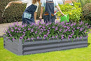 Domi Galvanized Raised Garden Bed, Outdoor Planter Garden Boxes Large Metal Planter Box for Gardening Vegetables Fruits Flowers, Dark Grey(6x3x1ft) by GreenHaven Gardens