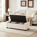 48" Ottoman with Storage, Storage Ottoman Bench with Safety Hinge, Upholstered Entryway Bench with Seating for Bedroom, Living Room, Holds up to 330 lb, Beige by CozyNest Decor