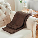 CozeCube Check Knit Throw Blanket, Dark Brown Checkered Throw for Couch, Decorative Christmas Soft Cozy Warm Knitted Blanket for Bed Sofa Living Room, 60"X80" by CozyNest Decor