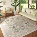 5x7 Washable Rug Vintage Floral Botanical Area Rug Non Slip Low Pile Large Rugs for Living Room, Bedroom, Farmhouse, Dining Room, Kids Playroom, Beige by TinyTreasures Baby Boutique