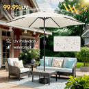 FLAME&SHADE 10ft Patio Umbrella - Outdoor Umbrella with 6 Sturdy Ribs, Push Button Tilt and Crank, UV Protection Table Market Umbrella for Pool, Porch，Garden, Deck, Backyard (Ivory) by GreenHaven Gardens