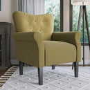 BELLEZE Modern Accent Chair, High Back Armchair, Upholstered Wingback Side Chair, Padded Single Sofa with Wooden Legs for Living Room, Bedroom - Avocado by CozyNest Decor