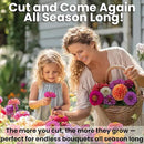 NatureZ Edge Zinnia Seeds for 2025 Planting Outdoors, Over 550 Flower Seeds, 4g, Non GMO Made in USA, Bulk Semillas De Flores para Sembrar, Dahlia Mix, Easy to Grow Zinnia Seed Mix by GreenHaven Gardens
