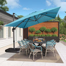 PURPLE LEAF 10' X 13' Patio Umbrella Outdoor Cantilever Rectangle Umbrella Aluminum Offset Umbrella with 360-degree Rotation for Garden Deck Pool Patio, Turquoise Blue by GreenHaven Gardens