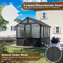 6x8 FT Greenhouse Kit for Outdoor, Thickened Polycarbonate Panel Wooden Walk-in Green House with Lockable Door and Adjustable Roof Vent, Backyard Garden, Black by GreenHaven Gardens