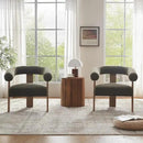 VKNOW Accent Chairs Living Room Chairs, Modern Upholstered Armchair with Solid Wood Legs, Comfy Barrel Arm Chairs for Living Room Office, Sage Green by CozyNest Decor
