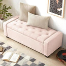 48" Ottoman with Storage, Pink Storage Ottoman Bench with Safety Hinge, Upholstered Entryway Bench with Seating for Bedroom, Living Room, Holds up to 330 lb by CozyNest Decor