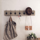 HBCY Creations Weathered Solid Wood Wall Mounted Coat Rack with Shelf, 7 Hooks, 34" Long - Kitchen, Mudroom, Entryway, Bathroom - Includes Mounting Hardware, Coat Hanger, Dog Leash Hooks, Towel Rack by CozyNest Decor