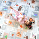 Cushmat Stylish Reversible Foam Play Mat (Large, Crystals Gray - Tropical Safari) - Soft, Waterproof, Durable Play mat for Infants, Babies, Toddler, Kids & Grownup - 6.5ft x 4.5ft by TinyTreasures Baby Boutique