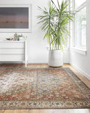 Loloi Layla Collection LAY-05 Ocean/Multi 3'-6" x 5'-6" .13" Thick Accent Rug, Soft, Durable, Vintage Inspired, Distressed, Low Pile, Non-Shedding, Easy Clean, Printed, Living Room Rug by CozyNest Decor