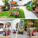 PLKOW Garden Tool Organizer with Wheels, Garden Tool Rack, Yard Tool Holder for Rakes, Shovel, Fertilizer, Garden Tool Storage for Garage, Shed, Outdoor by GreenHaven Gardens