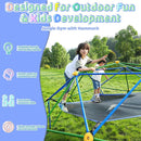 Gardenature 10FT Climbing Dome with Hammock, Outdoor Jungle Gym for Kids, Geometric Dome Climber Supporting 880 Lbs Anti-Rust Metal Outdoor Play Structure ASTM Approved Blue & Green by TinyTreasures Baby Boutique