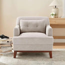 Modern Accent Chair with Terry Fabric, Upholstered Armchair with Spring Package Cushion & Solid Wood Frame, Comfy Lounge Chair for Living Room, Bedroom, or Reading Corner, Terry, Camel by CozyNest Decor