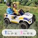 24V 10Ah Electric Police SUV Car Ride-On Toy for Big Kids, 4WD 2-Seater w/Parental Remote Control, 5Mph Max Speed - White by TinyTreasures Baby Boutique