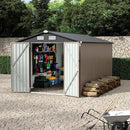 8x12 FT Metal Storage Sheds Outdoor, Metal Yard Sheds Garden Shed Kit, Metals Tool Shed with Lockable Door, Metals UtilityShed Buildings with Air Vent for Backyard Garden Patio Lawn by GreenHaven Gardens