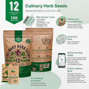 Organo Republic 12 Culinary Herbs Seeds Variety Pack - 7,355+ Heirloom, Non-GMO, Herbs Seeds for Outdoor and Indoor Home Gardening, Including Basil, Cilantro, Chives, Dill, Parsley, Sage by GreenHaven Gardens