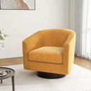 Swivel Barrel Accent Chair, Modern Round Corduroy Fabric Arm Chair for Living Room, Bedroom, Comfy Club Reading Chairs for Adults (Corduroy Orange, Set of 1) by CozyNest Decor