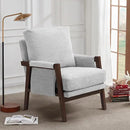 Modern Accent Chair for Living Room Mid Century Arm Chair Upholstered Bedroom Chair Comfy Lounge Chair with Solid Wood Frame, White by CozyNest Decor
