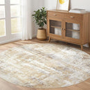 Round Rug Living Room Rugs: 5Ft Washable Circle Large Abstract Modern Soft Stain Resistant Non Slip Indoor Floor Carpet for Bedroom Nursery Office Dining Room Dorm Home House Decor- Gray Gold by TinyTreasures Baby Boutique