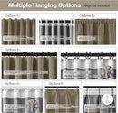 RAIN CITY Linen Brown Curtains 102 Inch Long 2 Panels Burg, Full Blackout Back Tab Pleated Look Drapes with Hooks, Thermal Insulated Boho Rustic Curtains for Living Room (50x102 in Lenght,Linen) by CozyNest Decor