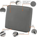 Classic Accessories Montlake Water-Resistant 19 x 20 x 4 Inch Patio Lounge Back Cushion, Light Charcoal Grey, Outdoor Loveseat Cushions by GreenHaven Gardens