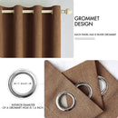 MIULEE Linen Curtains for Bedroom 100% Blackout Thermal Insulated Brown Grommet Room Darkening Curtains & Drapes Fall Decor for Living Room Nursery 52 x 90 Inch (2 Panels) by TinyTreasures Baby Boutique