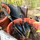 2-in-1 Trowel and Transplanter Gardening Tool Set, Outdoor Hand Tools, with Non-Slip Handle and Protective Blade Covers, Ideal Gardening Gifts for All (Black) by GreenHaven Gardens