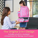Bentgo Kids 2-in-1 Backpack & Insulated Lunch Bag - Durable 16” Backpack & Lunch Container in Unique Prints for School & Travel - Water Resistant, Padded & Large Compartments (Rainbows & Butterflies) by TinyTreasures Baby Boutique