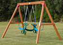 DIY Swing Sets for Backyard, Wooden Playground Sets with Glider Swing and 2 Belt Swings, Kids Outdoor Play Equipment, Outdoor Playset by TinyTreasures Baby Boutique