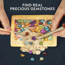 National Geographic Semi-Precious Gemstone Dig Kit for Kids - 15 Gems Including Amethyst, Garnet, Opal, Blue Topaz, and More by TinyTreasures Baby Boutique