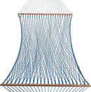 Hatteras Hammocks Deluxe Coastal Blue Duracord Rope Hammock with Free Extension Chains & Tree Hooks, Handcrafted in The USA, 450 LB Weight Capacity, 13 ft. x 60 in by GreenHaven Gardens