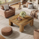 Tribesigns 39.4-Inch Square Coffee Table for Living Room, Farmhouse All MDF Accent Center Cocktail Table with Sturdy Wooden Legs, Easy Assembly, Rustic Brown by CozyNest Decor